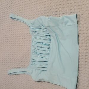 Verge Girl 90s Blue Ruched Crop Top